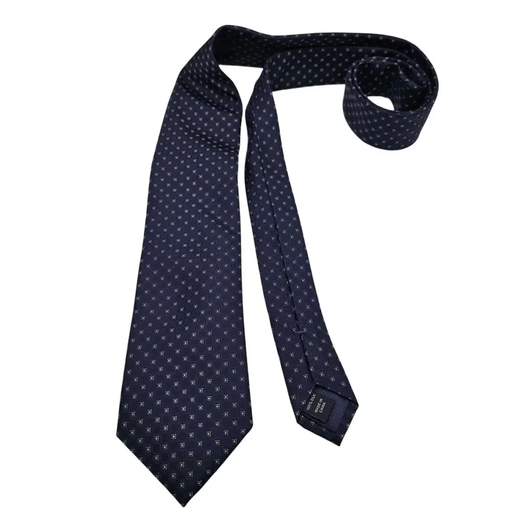 Jos. A. Bank Traveler Blue Geometric Silk Classic Tie 58.5